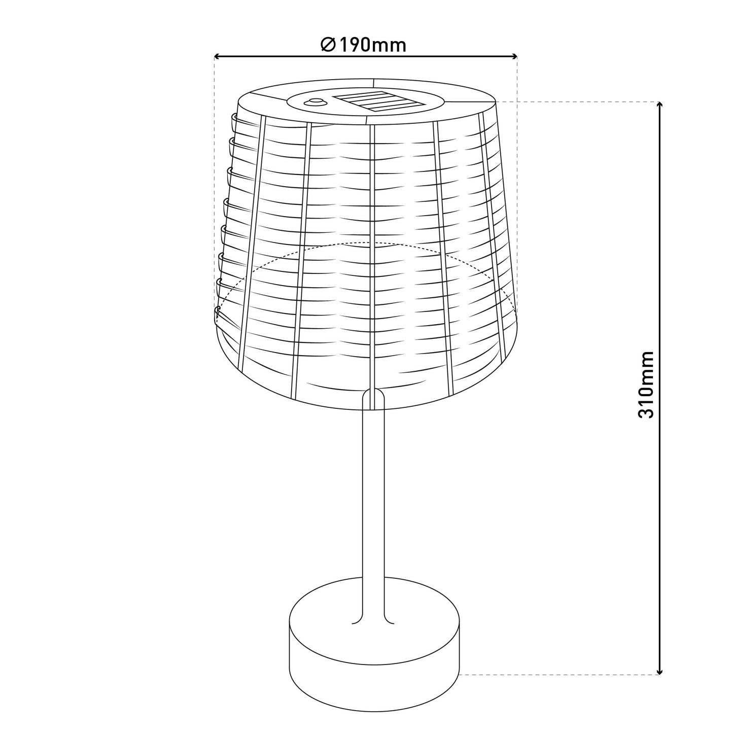 Solar-Tisch-Leuchte Rattan braun "RADA"