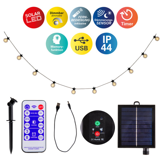 10er LED Solar-/USB-/Lichterkette "CADENA"