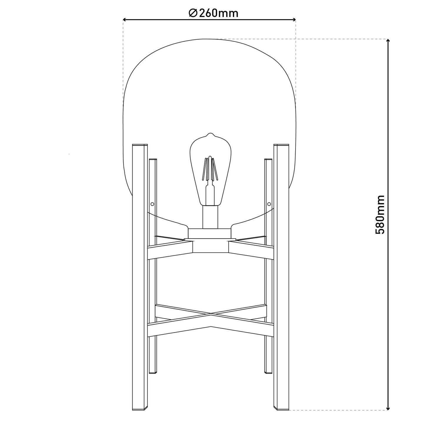 LED Akku-/Sockelleuchte "LORA" H: 58 cm schwarz