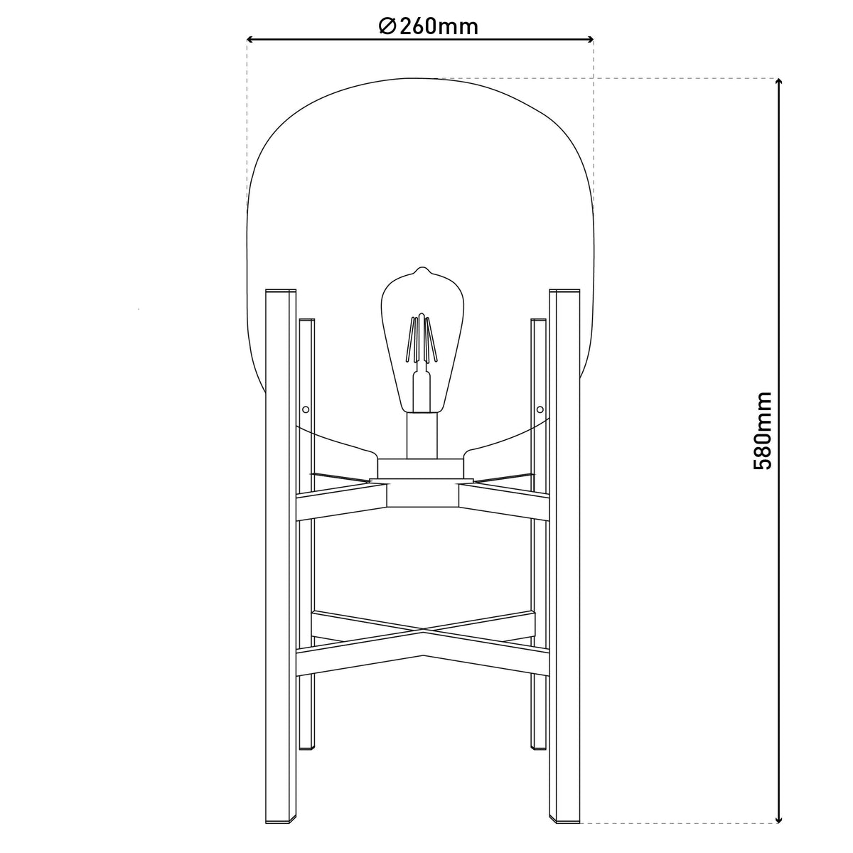 LED Akku-/Sockelleuchte "LORA" H: 58 cm schwarz