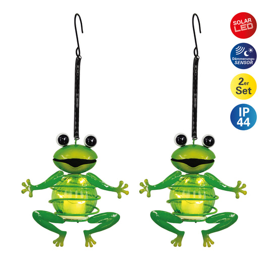 2er-Set Solar-/Deko-/Hängeleuchte "FROSCH" H: 20cm