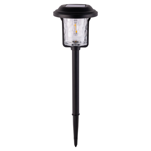 Solar- /Dekoerdspieß "SIMON" H: 54,7cm, Lampe für den Außenbereich im Landhaus Stil, aus Metall und Glas in schwarz, 54,7 cm hoch, Ø 14,6 cm, LED Platine Dämmerungssensor