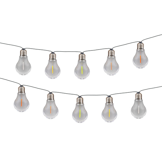 10er LED Solar-/Außen-/Lichterkette "LINDA" L: 370cm - 370 cm lang, aus Kunststoff, multicolor, 10 LED für den Außenbereich Schiebeschalter