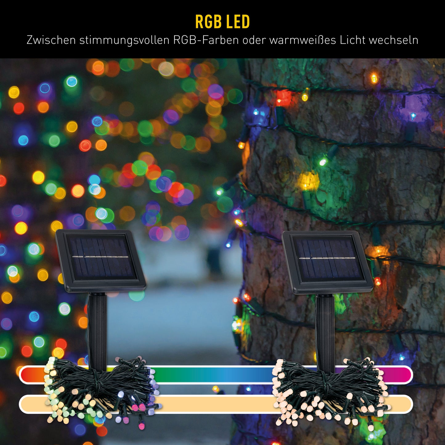 RGBW Solar-/Lichterkette "SEOUL" L: 12m