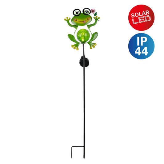 Solar-/Dekoerdspieß "FROGGY Flower" H: 90cm