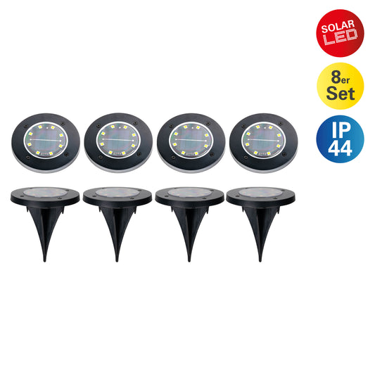 8er-Set LED Solar-/Bodenspieß "KIAN" D: 11,5cm