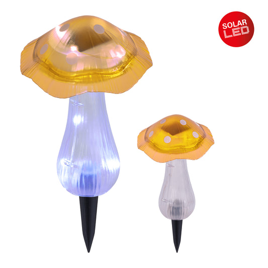 Solar-/Dekoerdspieß "PILZ" H: 29cm gelb