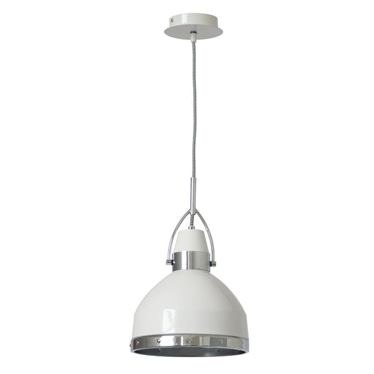 Pendelleuchten - Deko-Pendelleuchte "COTTAGE" d: 22,8cm, Hängelampe im Vintage Style, aus Metall in weiß, 135 cm hoch, Ø 22,8 cm, E27-Fassung