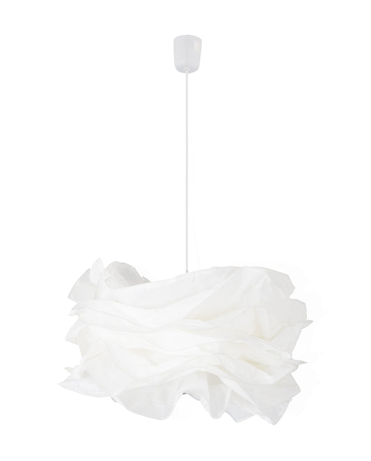 Pendelleuchten - Papier Pendelleuchte "FEDORA", Hängelampe im Romantic Style, aus Papier und Kunststoff in weiß, 120 cm hoch, Ø 55 cm, E27-Fassung