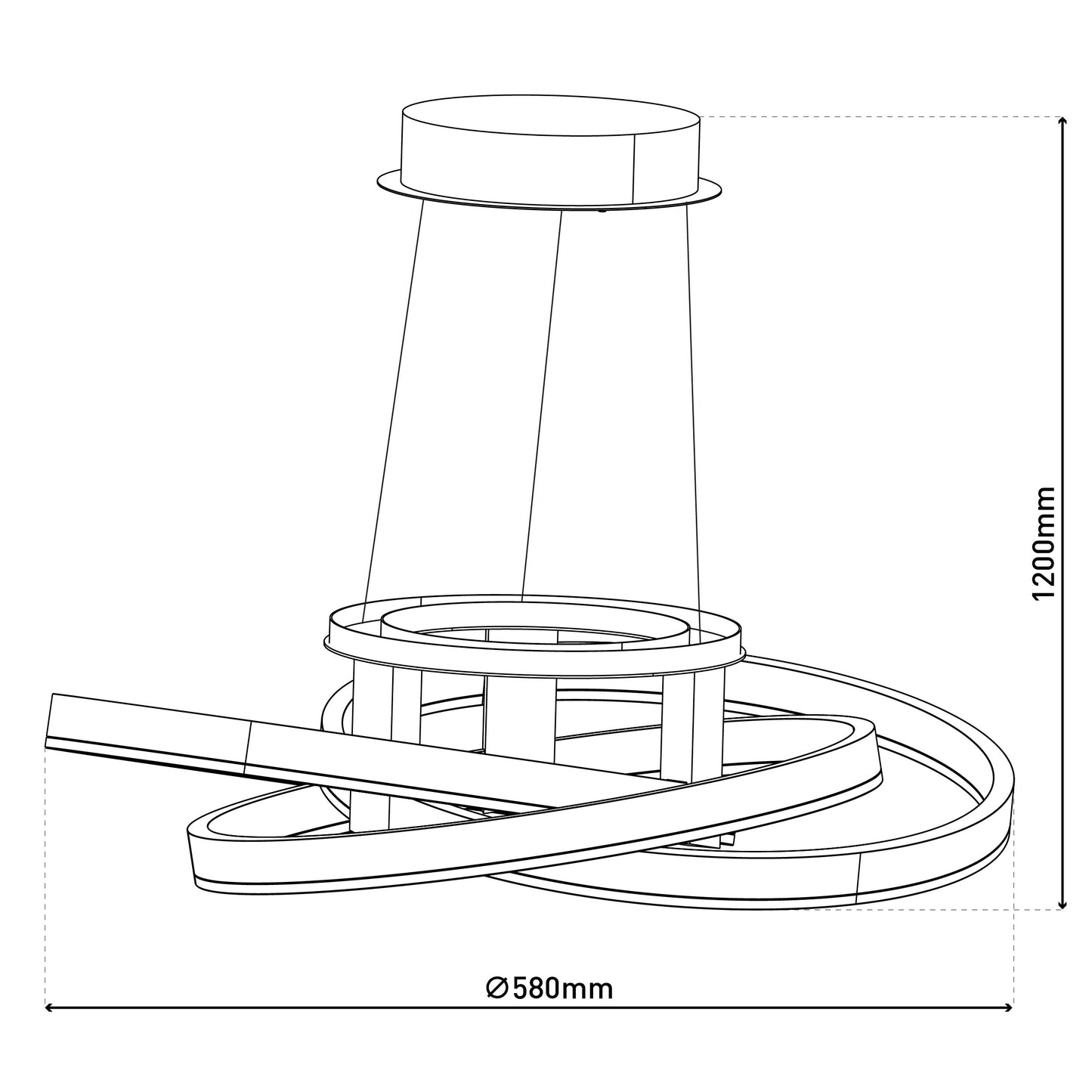 LED Pendelleuchte "DIVORA" Ø: 58cm