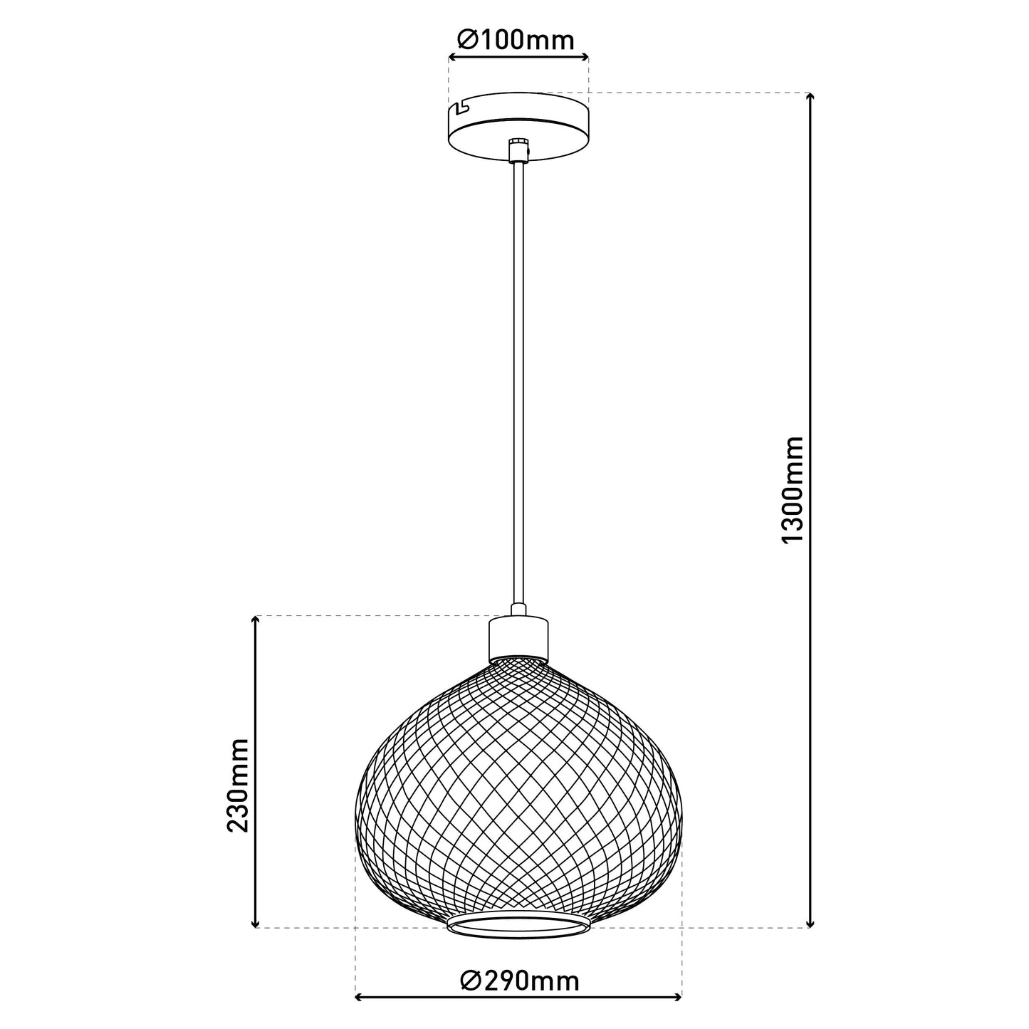 Glas-Pendelleuchte "SURRAT" d: 29cm
