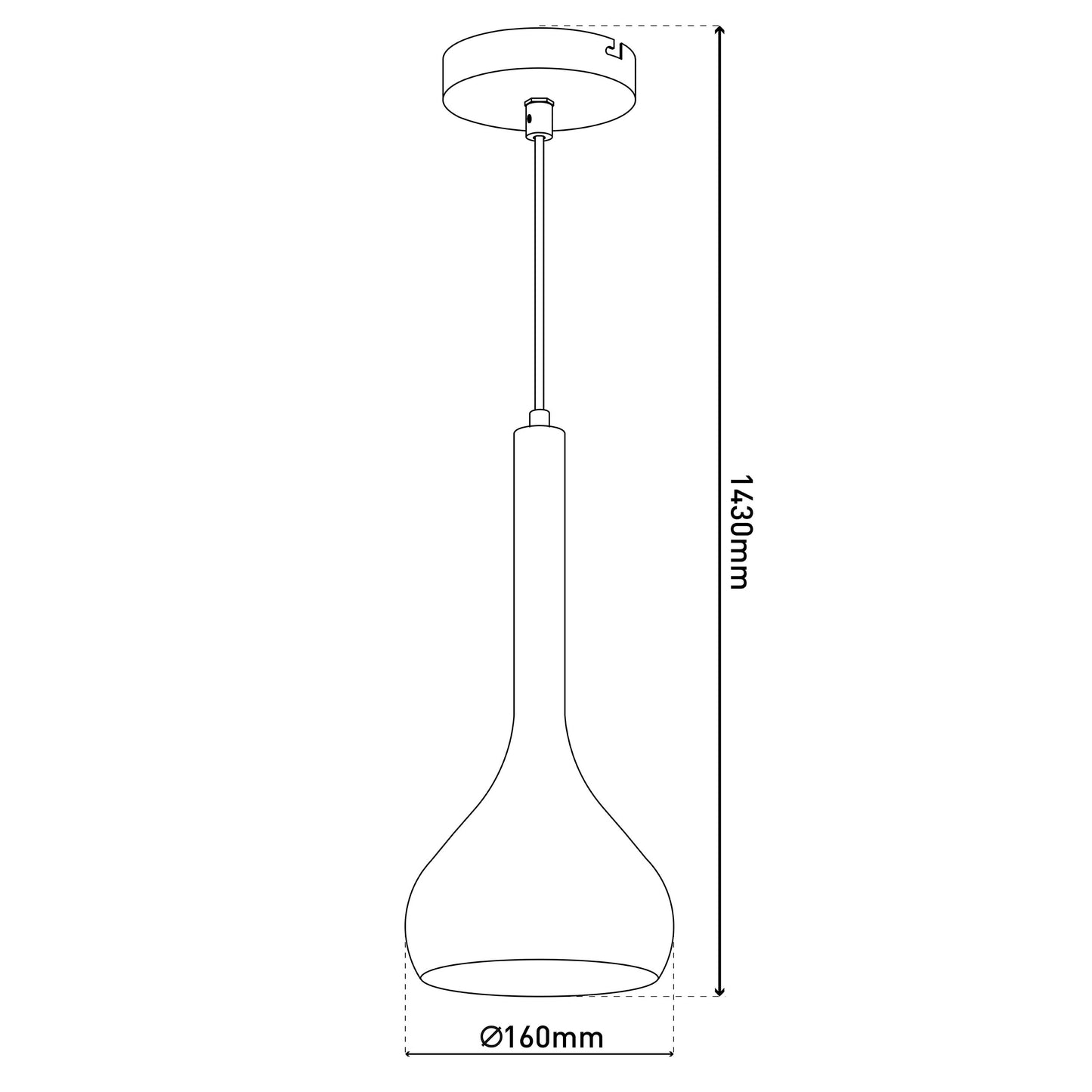 Pendelleuchte "VASO" Ø: 16cm / chrom
