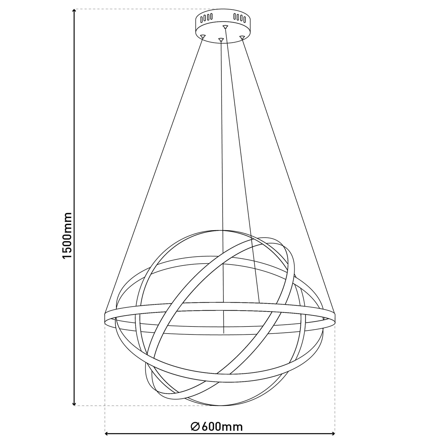 LED Pendelleuchte "COSMOS" Ø: 60cm chrom