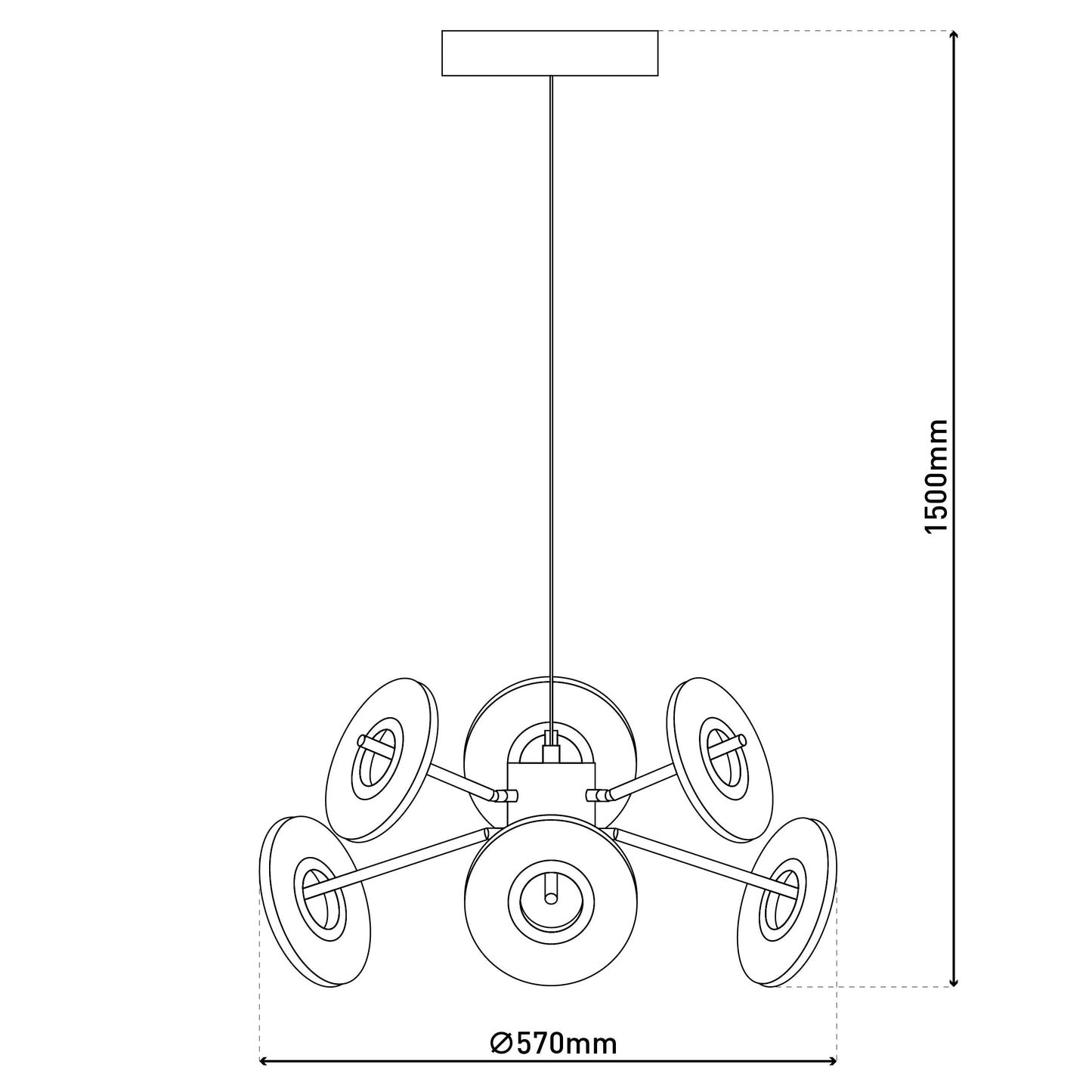 LED Pendelleuchte "DISCUS" L/B: 57cm
