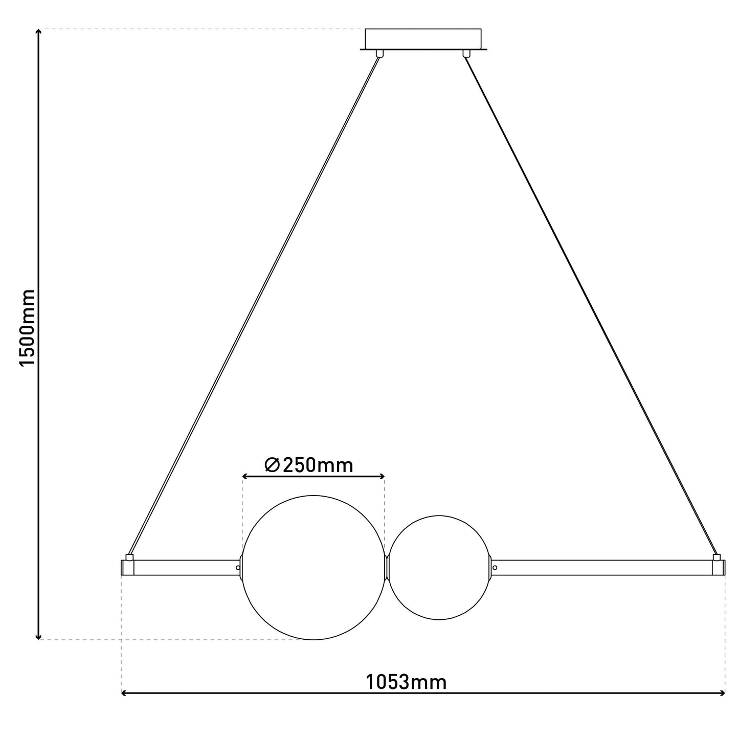 LED Pendelleuchte "NOVA" L: 105,3cm chrom