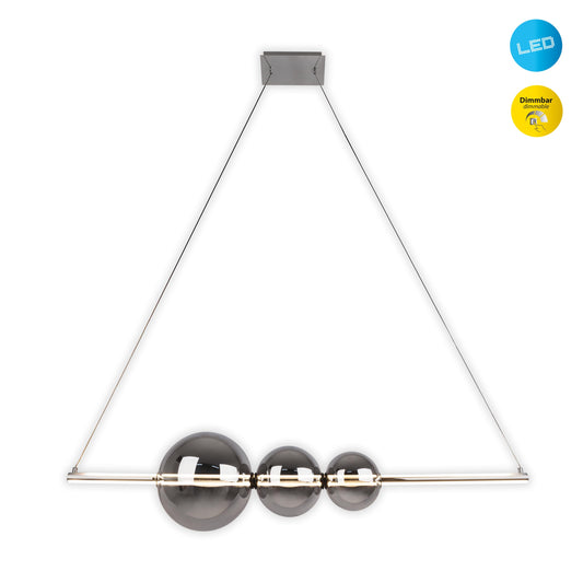 LED Pendelleuchte "NOVA" L: 125,3cm chrom