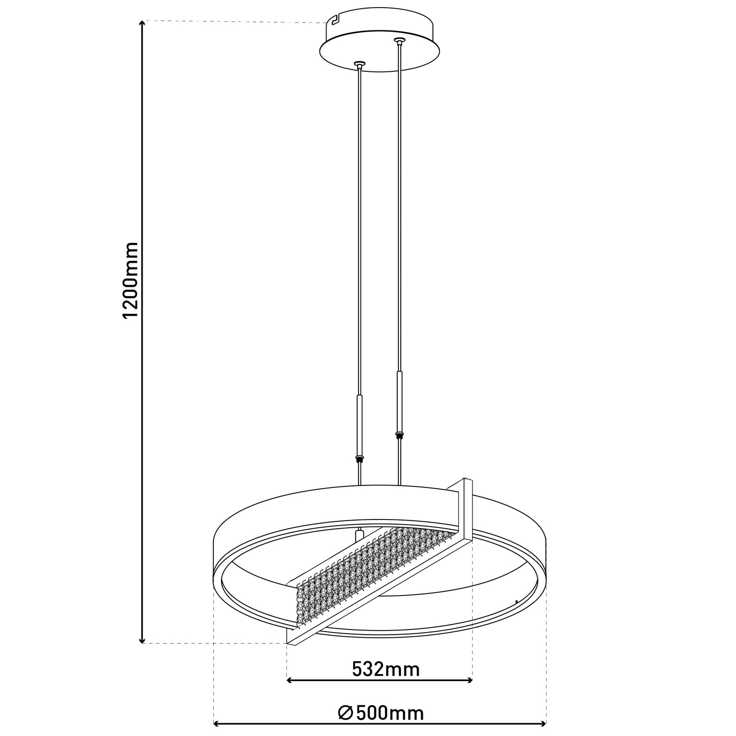 LED Pendelleuchte "YVARIS" L: 53,2cm