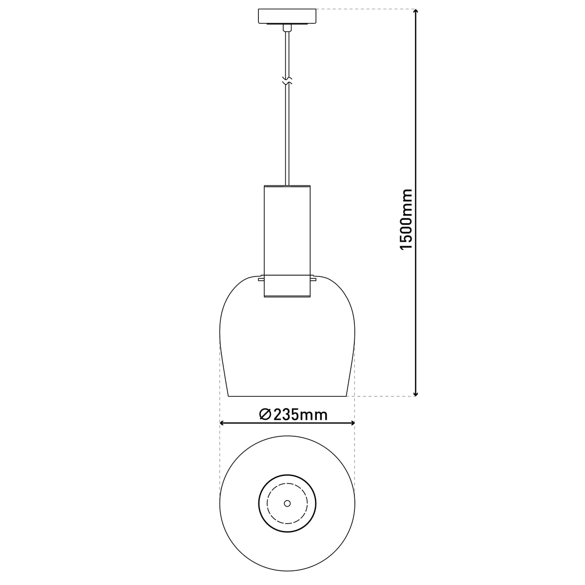 1er Pendelleuchte "FUNDA" amber