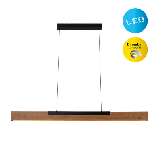 LED Pendelleuchte "WILMA" L: 122cm braun/schwarz