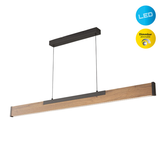 LED Pendelleuchte "WILMA" L: 122cm braun/schwarz