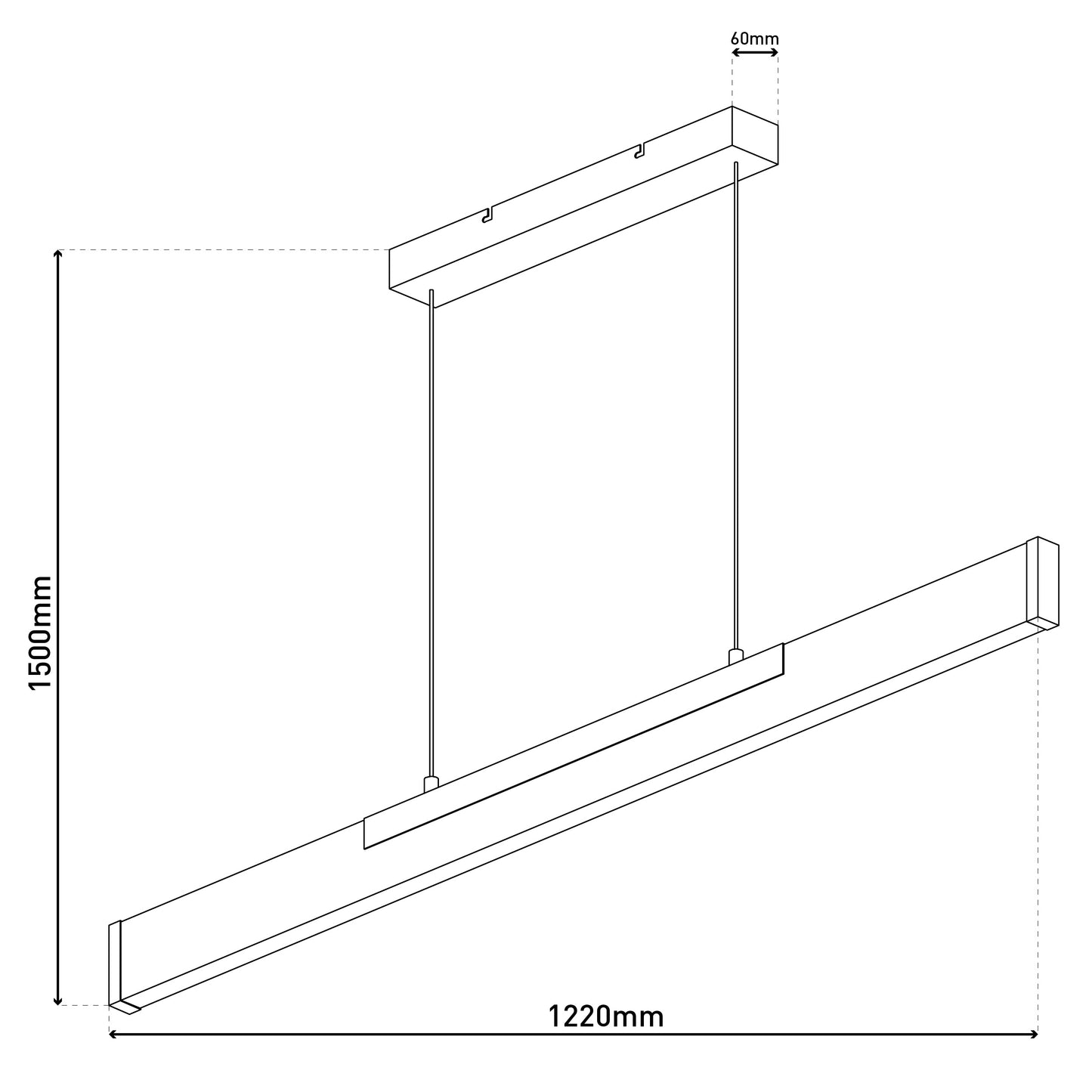 LED Pendelleuchte "WILMA" L: 122cm braun/schwarz