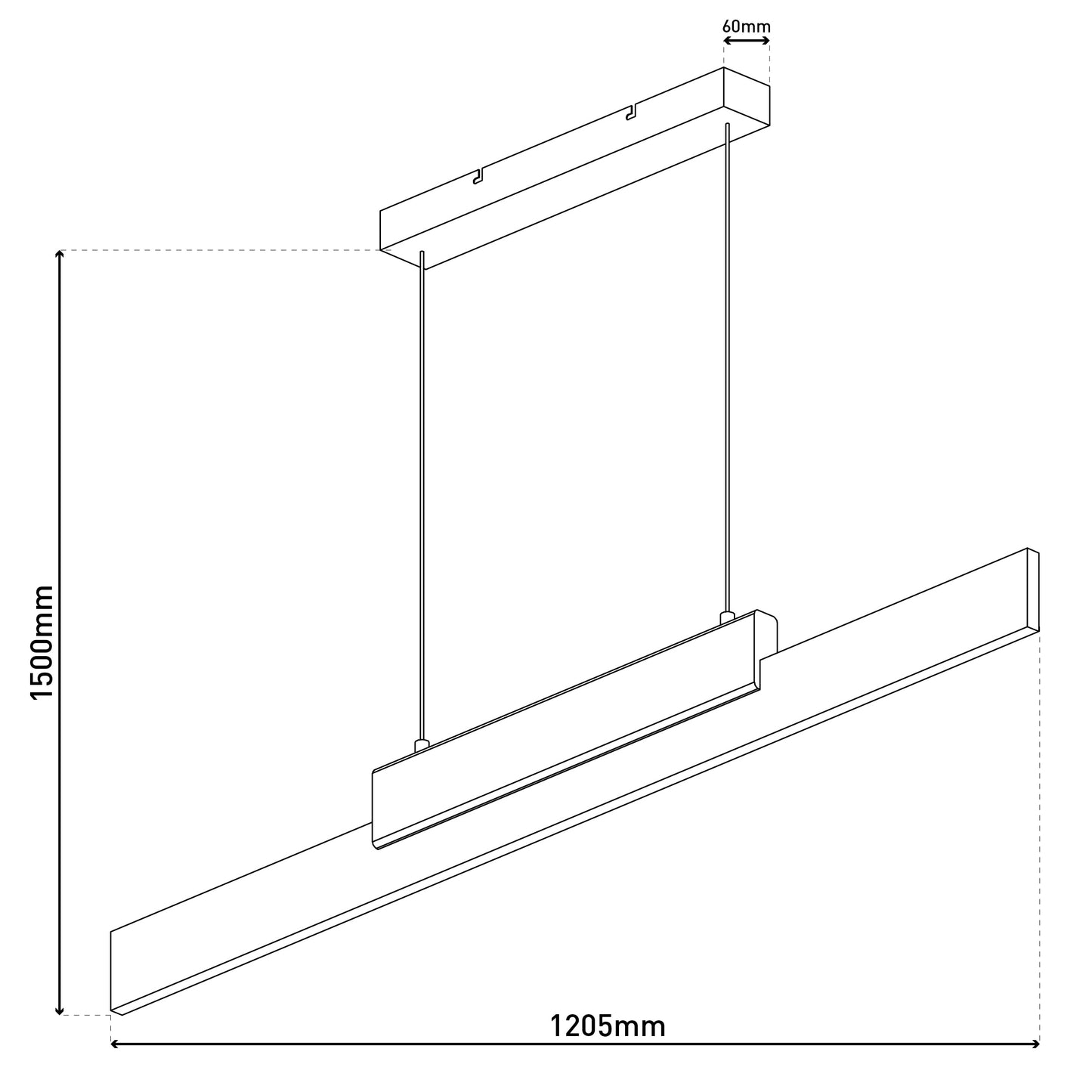 LED Pendelleuchte "WIEBKE" L: 120,5cm schwarz/braun