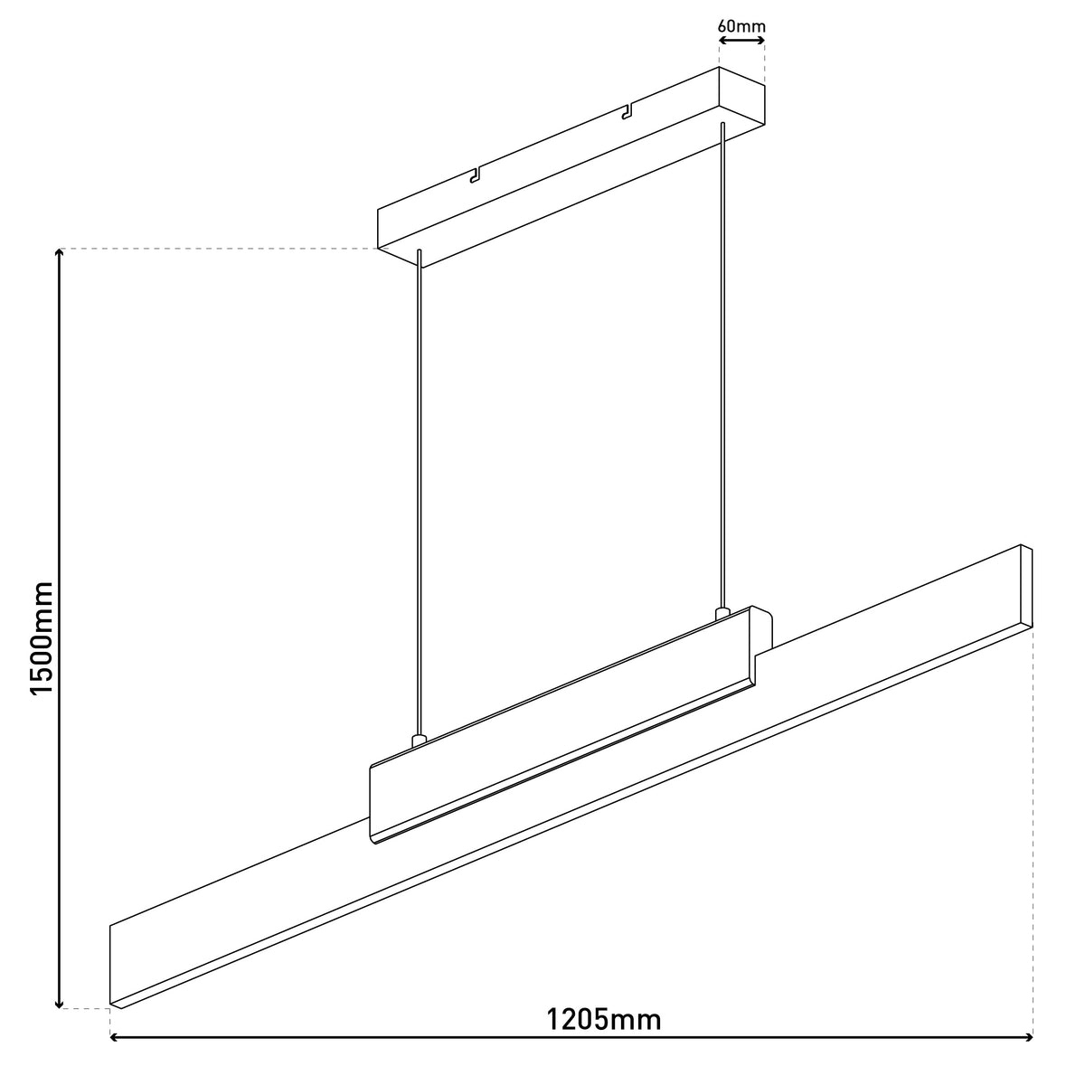 LED Pendelleuchte "WIEBKE" L: 120,5cm schwarz/braun