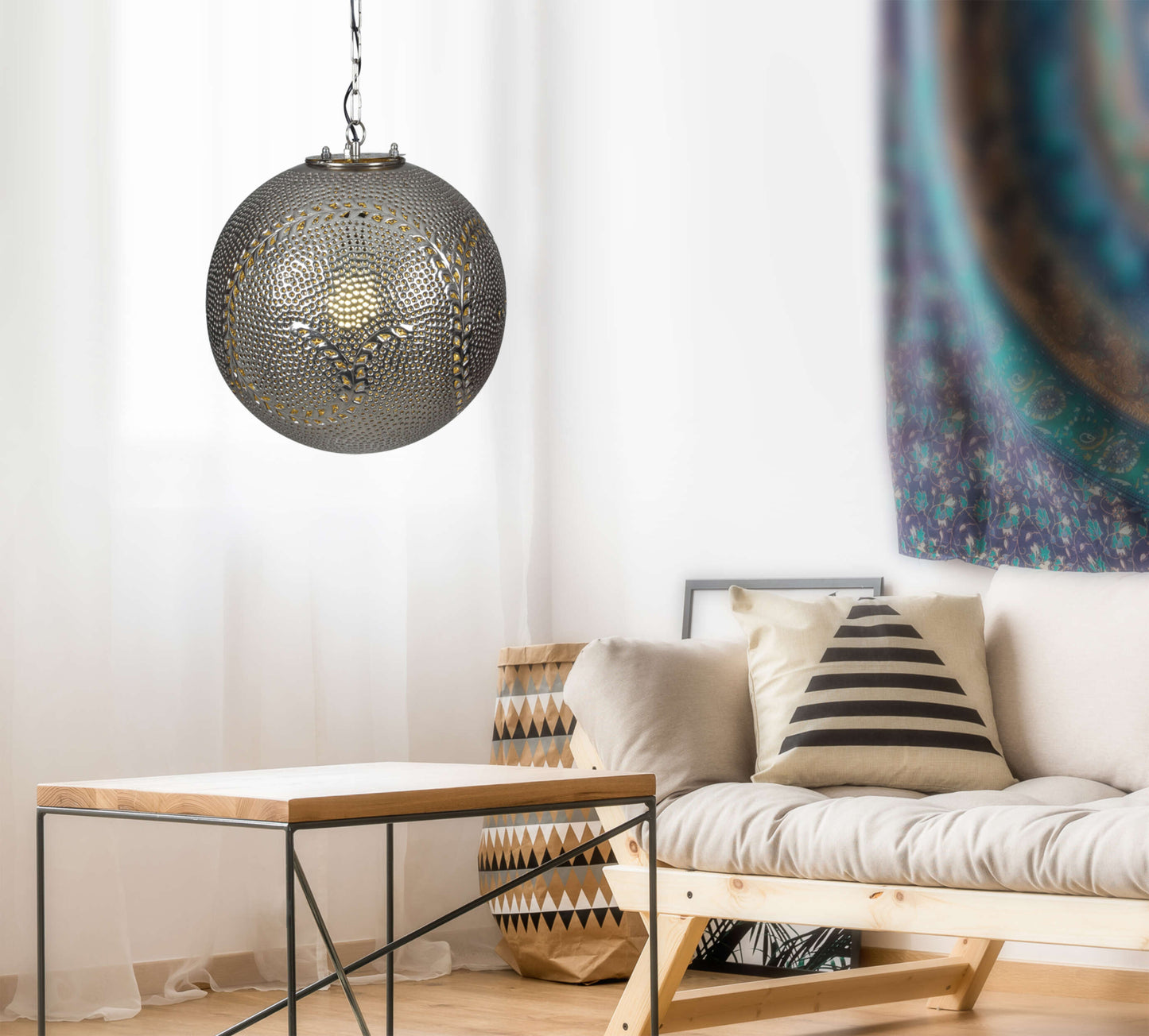 Deko-Pendelleuchte d:40cm "Metallic"