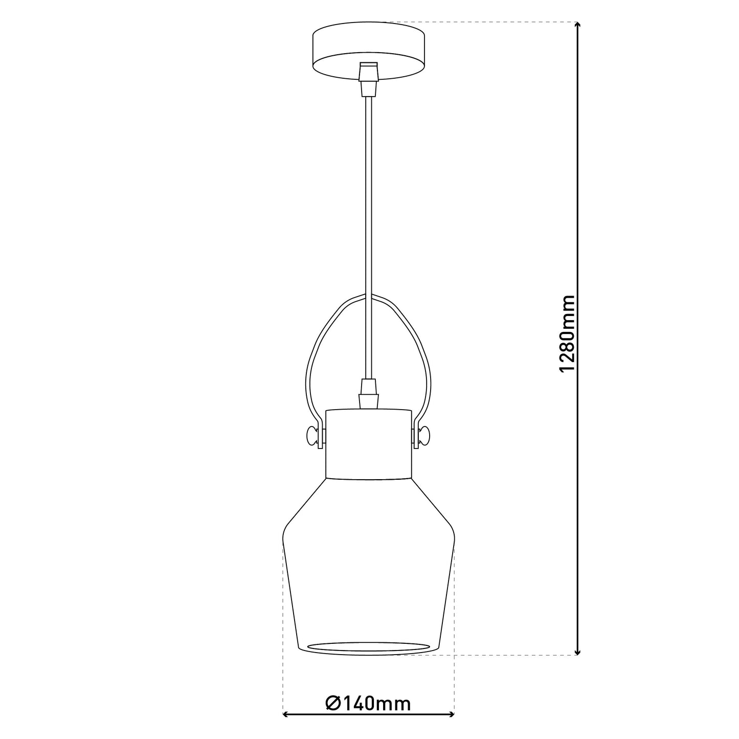 Glas Pendelleuchte "ALEX" Ø: 14cm