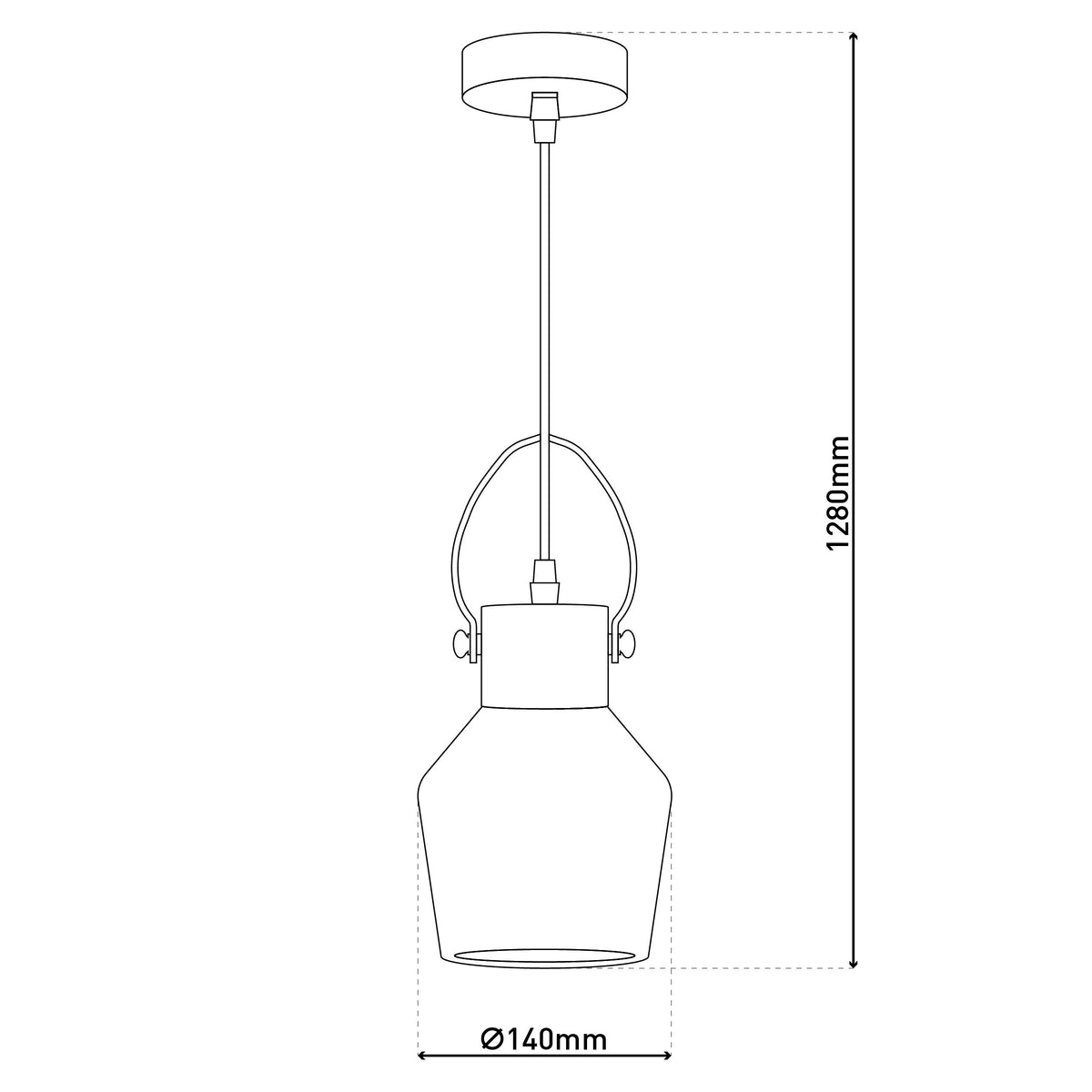 Glas Pendelleuchte "ALEX" Ø: 14cm