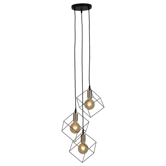 3 flg. Pendelleuchte "CANTO" L/B: 39cm