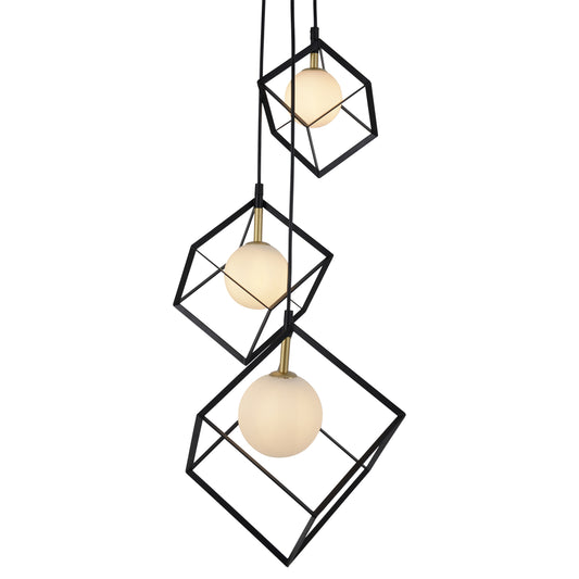 3flg. Pendelleuchte "CADRE" H: 147cm