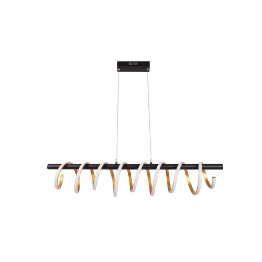 Pendelleuchte - LED Pendelleuchte "BELLEZA" gold, Hängelampe im Design Style, ausMetall und Kunststoff in gold, 150 cm hoch, Maße 100 x 20 cm, Inkl. LED dimmbar