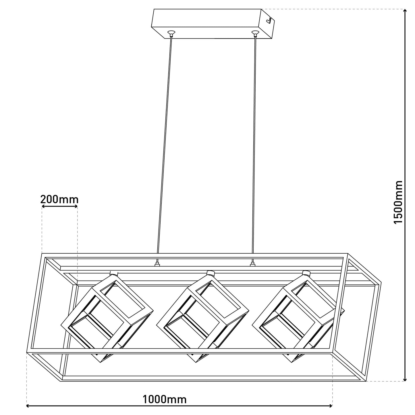 LED-Pendelleuchte l: 100cm "TRIPOLIS"