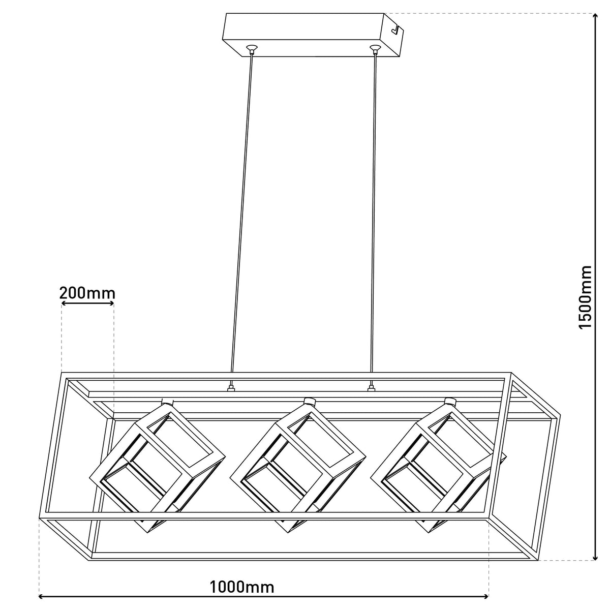 LED-Pendelleuchte l: 100cm "TRIPOLIS"