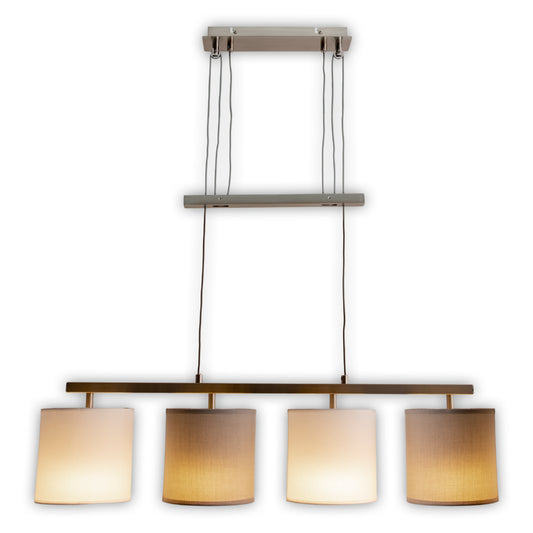 4er Pendelleuchte "TILDE" L: 86cm grau/weiß