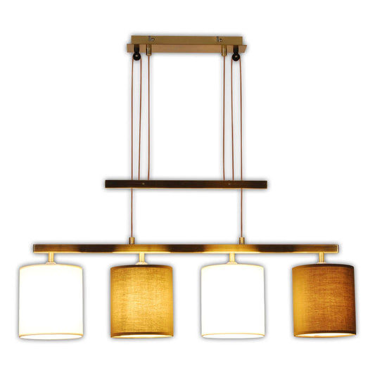 4er Pendelleuchte "TILDE" L: 86cm braun/beige