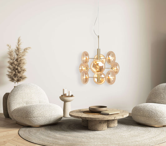 Pendelleuchte "ORION" Ø: 53cm amber