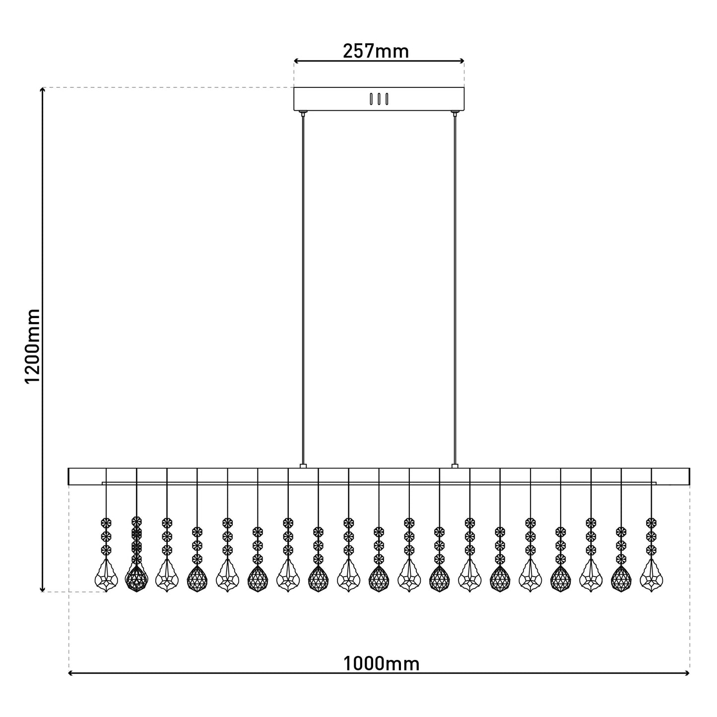 LED Pendelleuchte "NOBILIS" L: 100cm grau