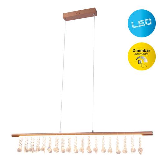 LED Pendelleuchte "NOBILIS" L: 100 cm gold