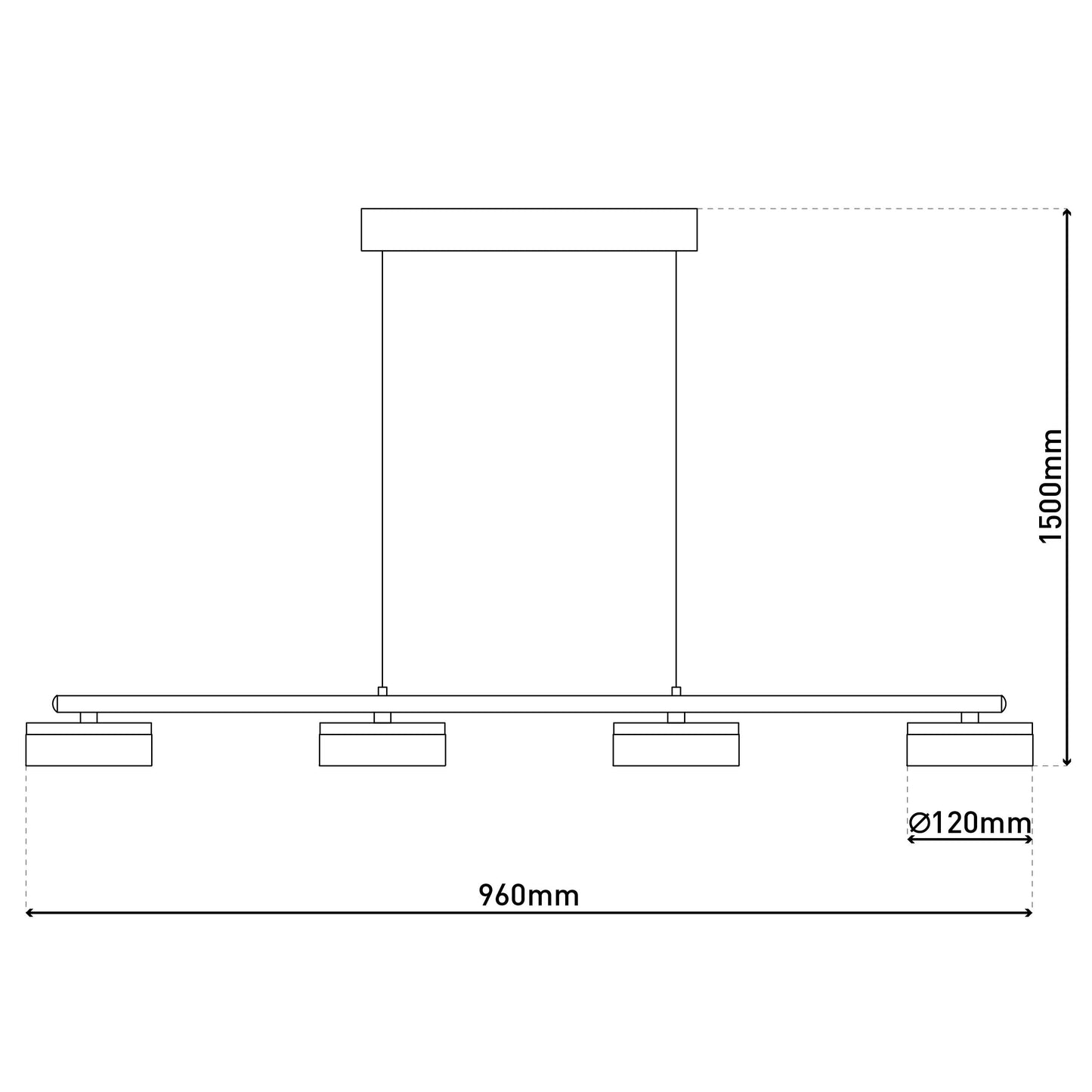 LED Pendelleuchte "CIMO" L: 96cm