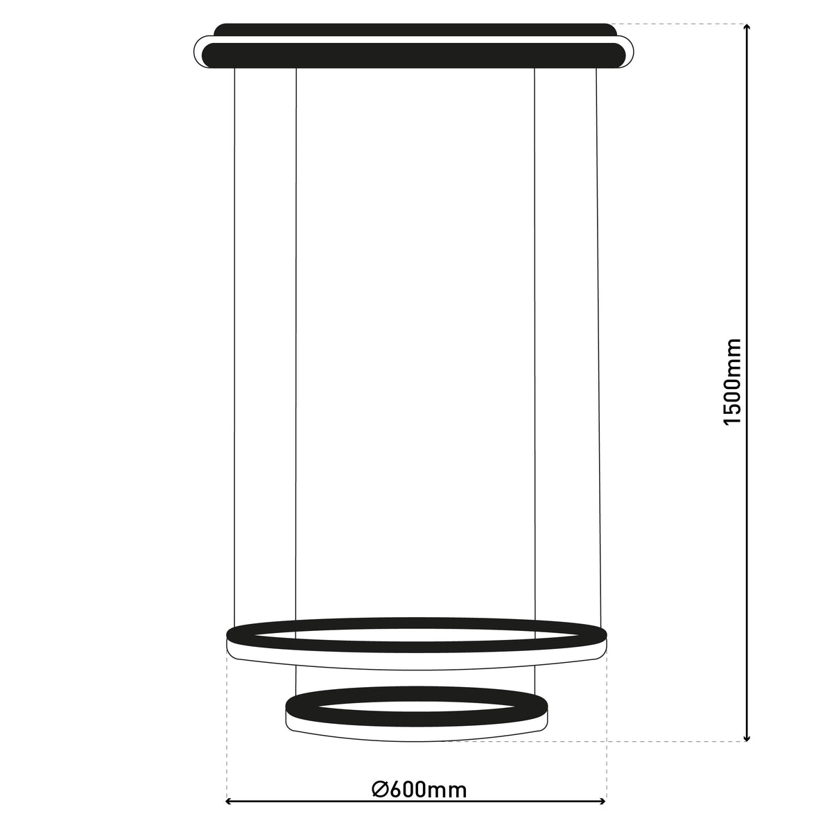 LED / CCT Pendelleuchte "CIRCULO" Ø: 60cm