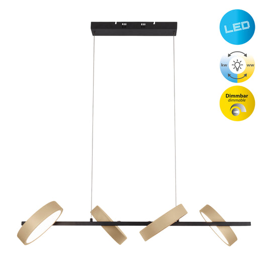 LED / CCT Pendelleuchte "TESSA" L: 110cm almond