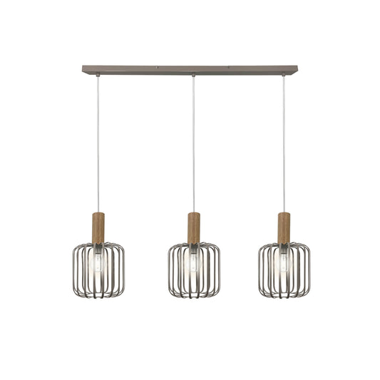 3er Spot Pendelleuchte "BAMBERG" L: 90cm sand-grau