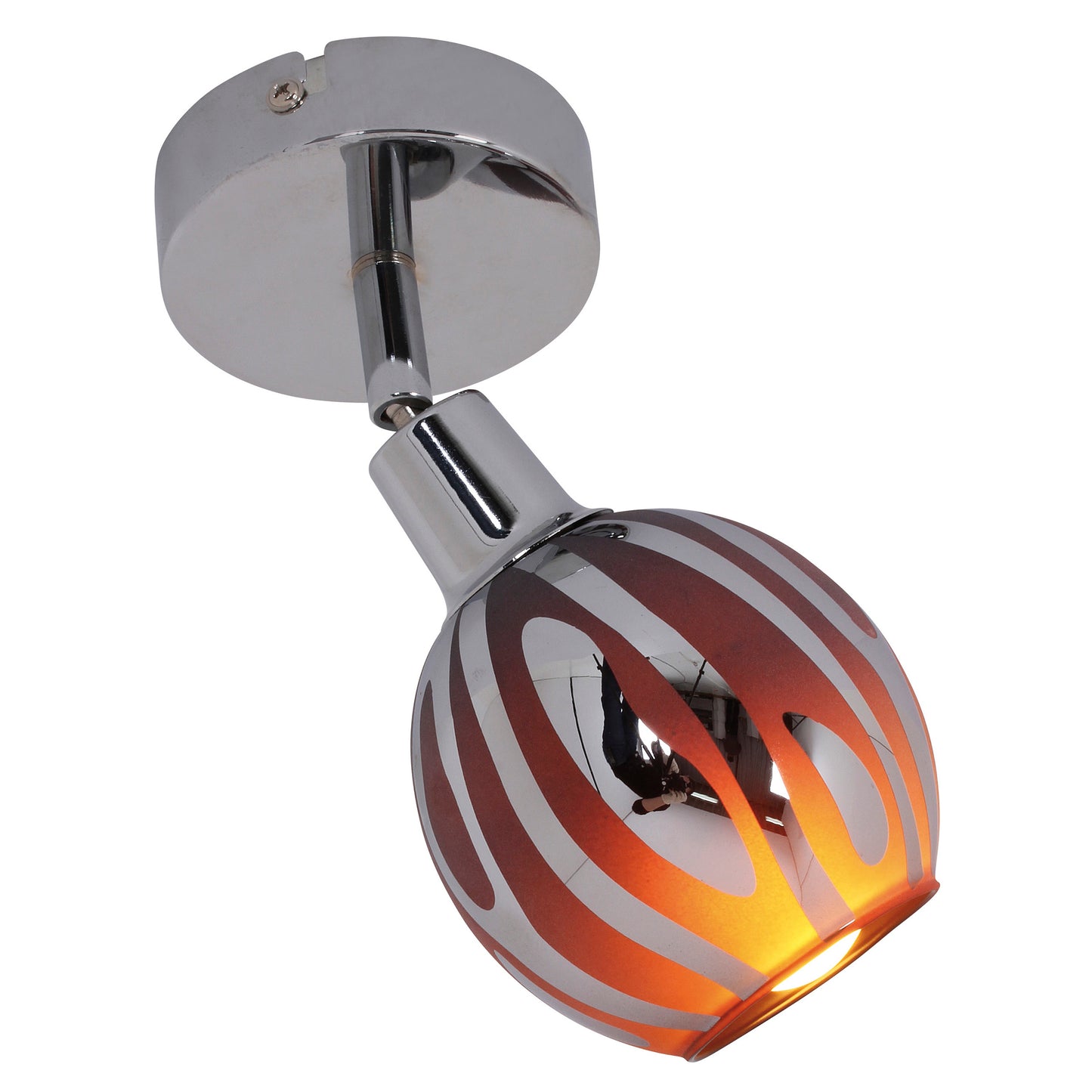 Spots - Wandspot 1flg, Strahler aus Metall und Glas in braun, 10 x 8 x 21 cm, E14-Fassung