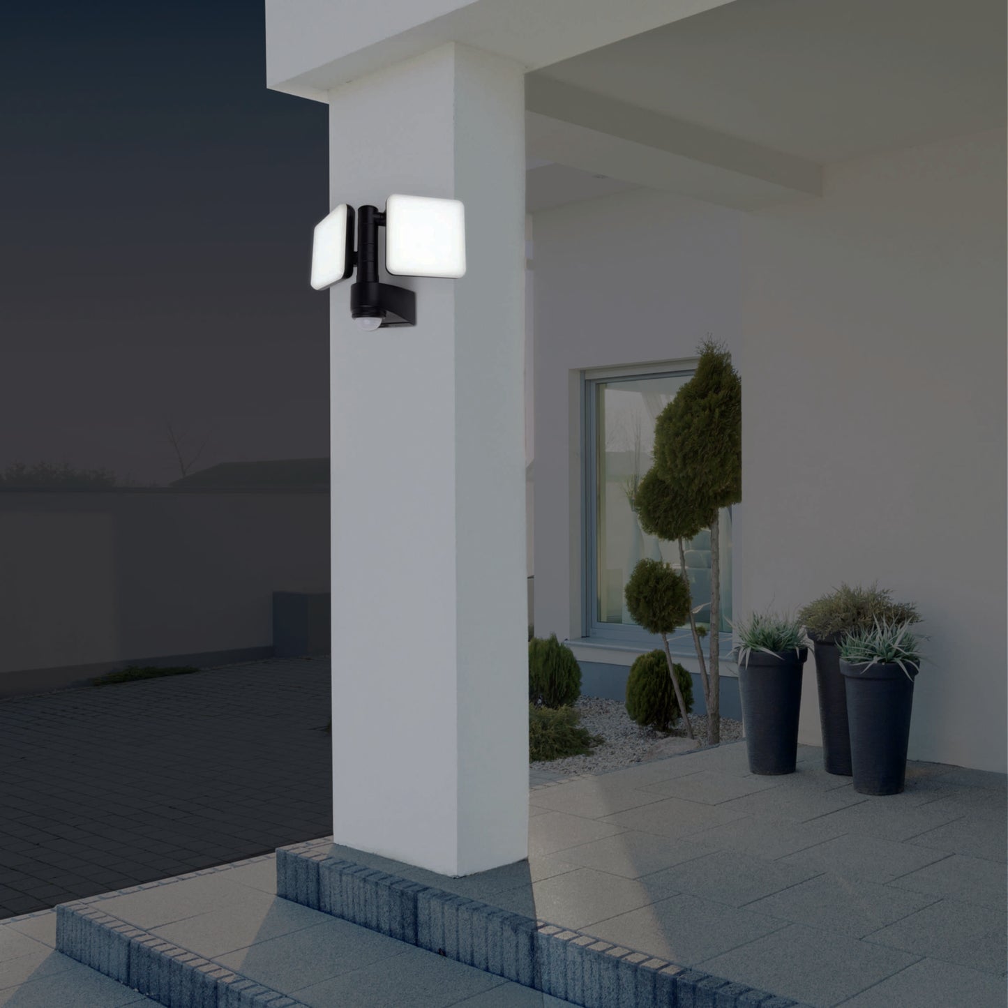 LED Außenwandleuchte "JARO"  L:33cm 360°Bewegungsmelder