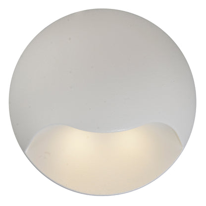 LED Außenwandleuchte "VEDUS" d:13cm, Außenwandlampe im Modern Style, aus Metall in weiß, 6,8 cm hoch, Ø 13 cm, 13 cm tief, LED Platine