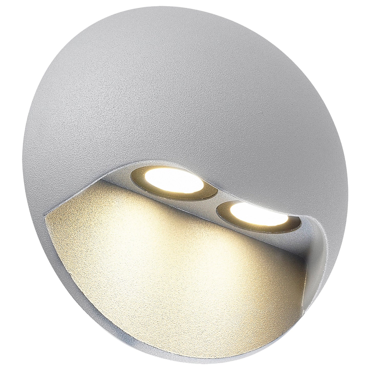 LED Außenwandleuchte "VEDUS" d:13cm, Außenwandlampe im Modern Style, aus Metall in weiß, 6,8 cm hoch, Ø 13 cm, 13 cm tief, LED Platine