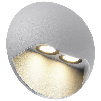LED Außenwandleuchte "VEDUS" d:13cm, Außenwandlampe im Modern Style, aus Metall in weiß, 6,8 cm hoch, Ø 13 cm, 13 cm tief, LED Platine
