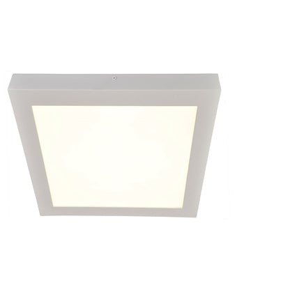 Aufbauleuchte - LED Aufbaupanel d:30cm, im Modern Style, aus Metall und Kunststoff in weiß, 30 x 30 x 3,9 cm, inkl. LED  dimmbar